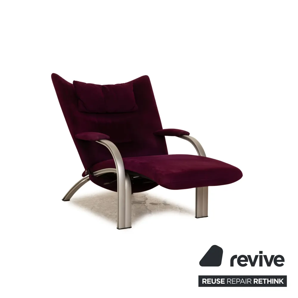 WK Wohnen Spot 698 Stoff Sessel Violett manuelle Relaxfunktion