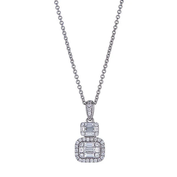 Zydo-Anhänger mit Diamanten im Rundschliff und Smaragd-Illusion, gefasst Weißgold 54653